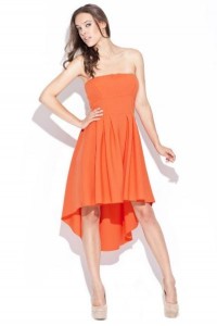 Oranges Vokuhila Bandeau Kleid